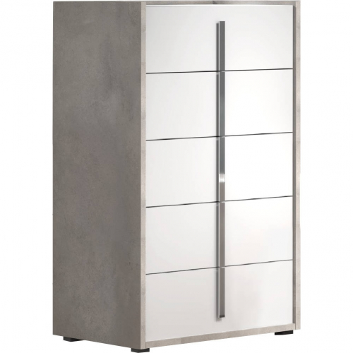 Ada Chest in Cement Grey Finish & White Lacquer